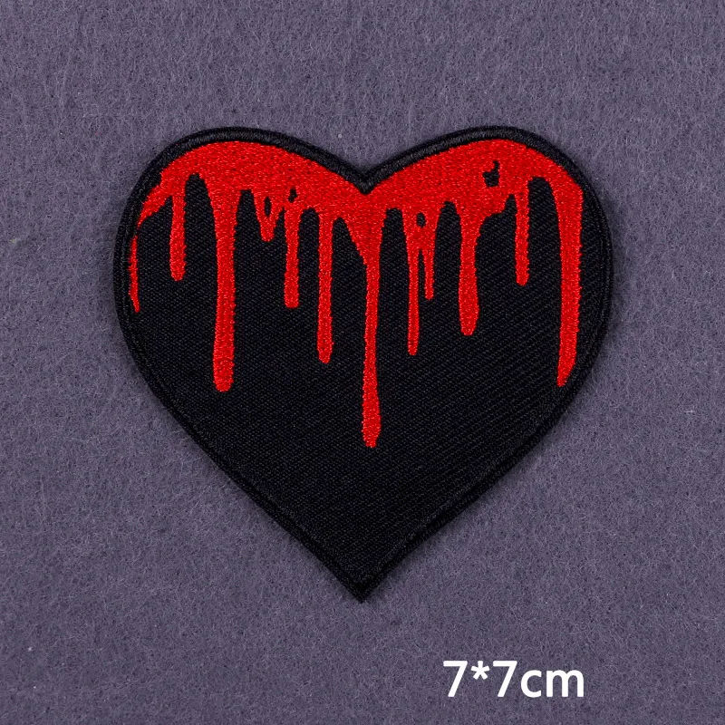 Flamme Schädel Patch Kleidung Punk Bestickt Patches Für Kleidung Eisen Auf Patch Auf Kleidung Thermoadhesive Patches Jacke Abzeichen DIY – Detail 23