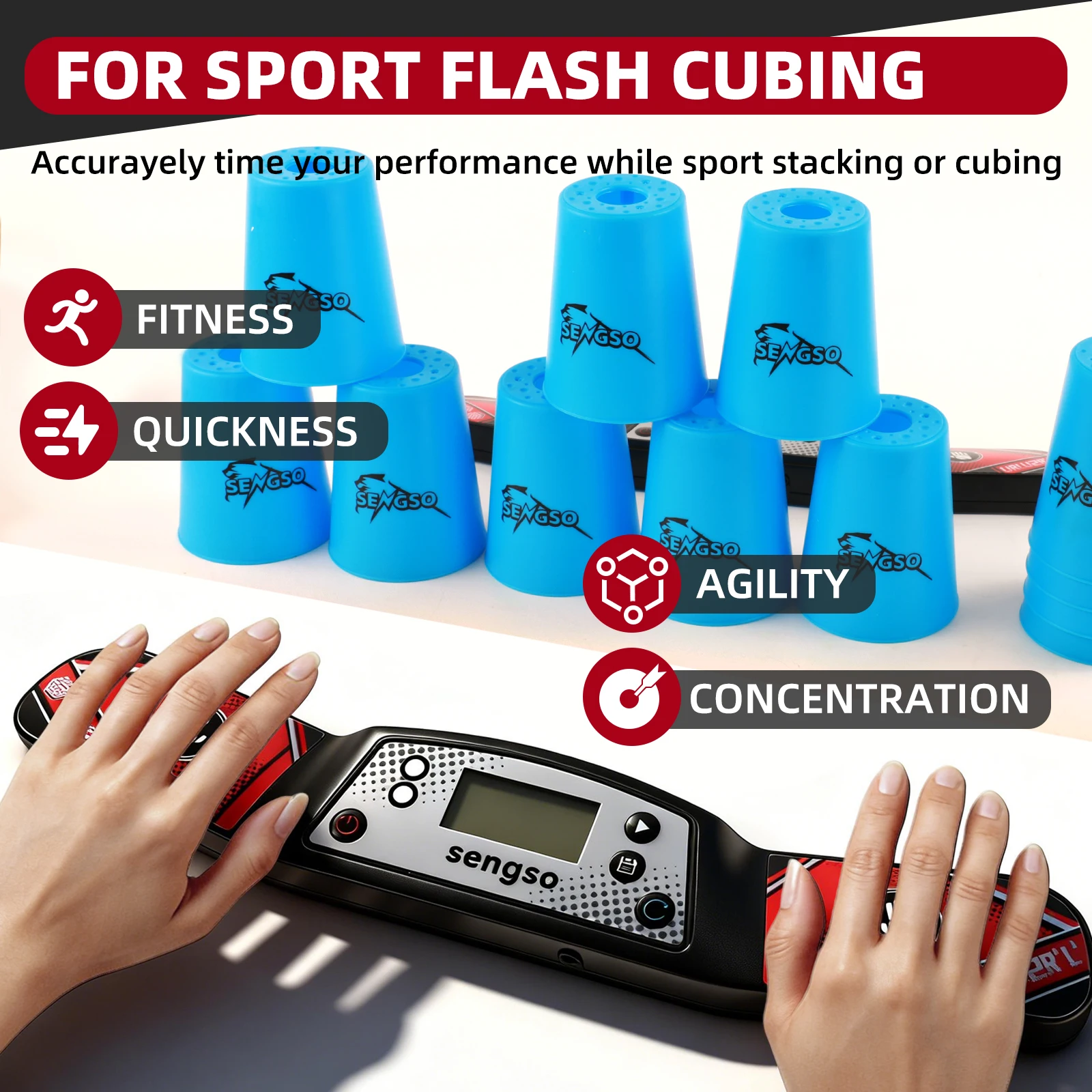 Sengso Magic Cube Timer Professional Racing Edition High-Precision Sensing For Training and Competition Christmas Birthday Gift