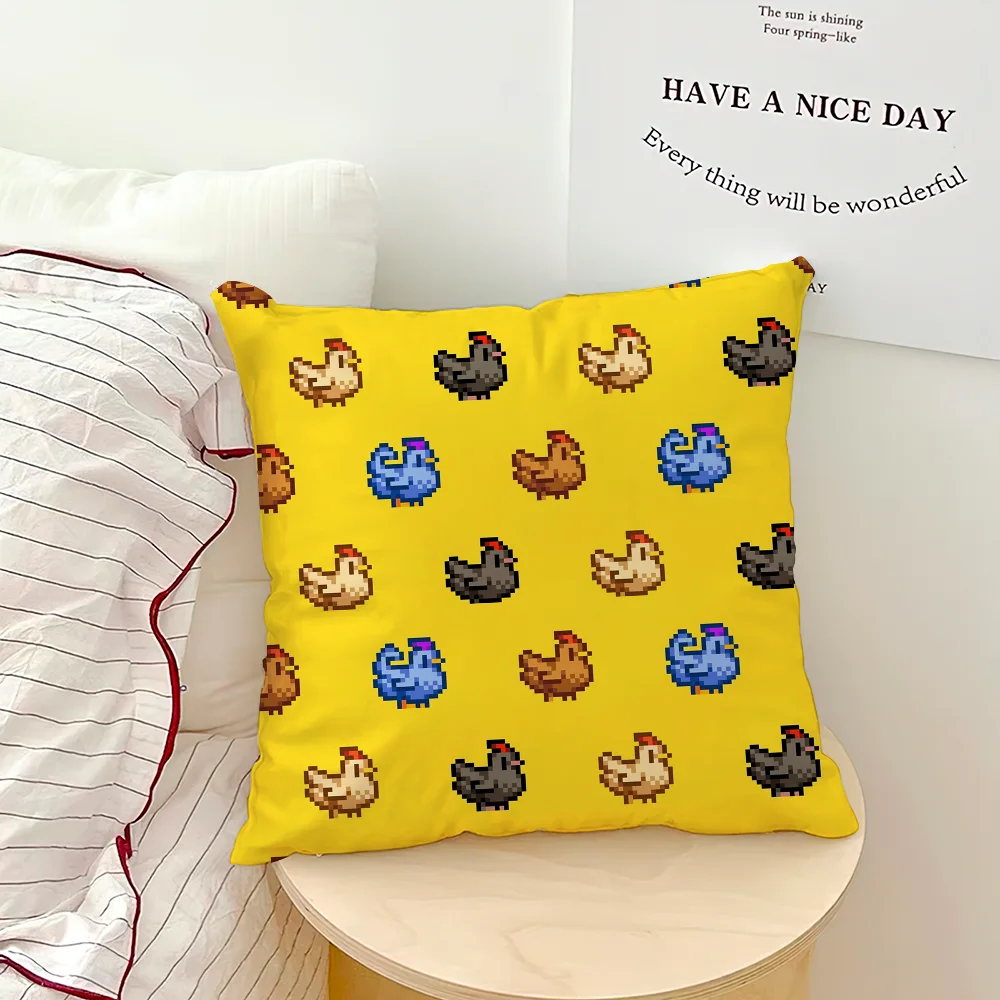 غطاء وسادة كلاسيكي Game Pixel S-Stardew Valley غطاء وسادة ناعم لأريكة غرفة المعيشة ديكور المنزل والمكتب أغطية حماية