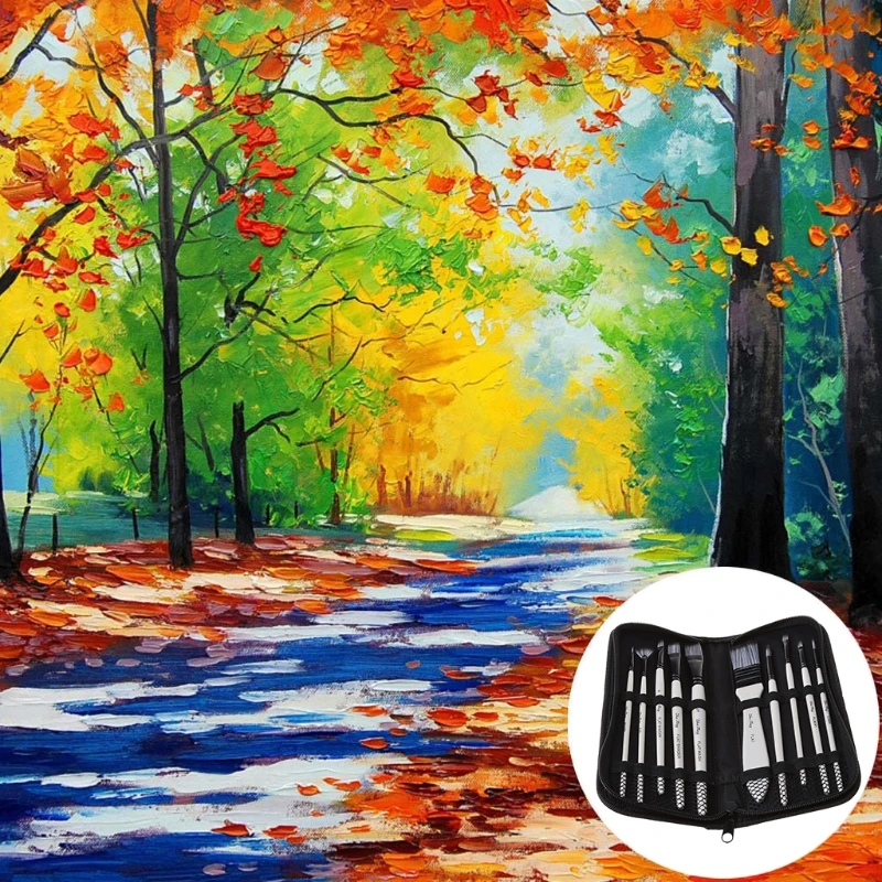 10Pcs Nylon Haar Kunst Malerei Pinsel Set Acryl Öl Aquarell Künstler Pinsel Set Zeichnung Liefert