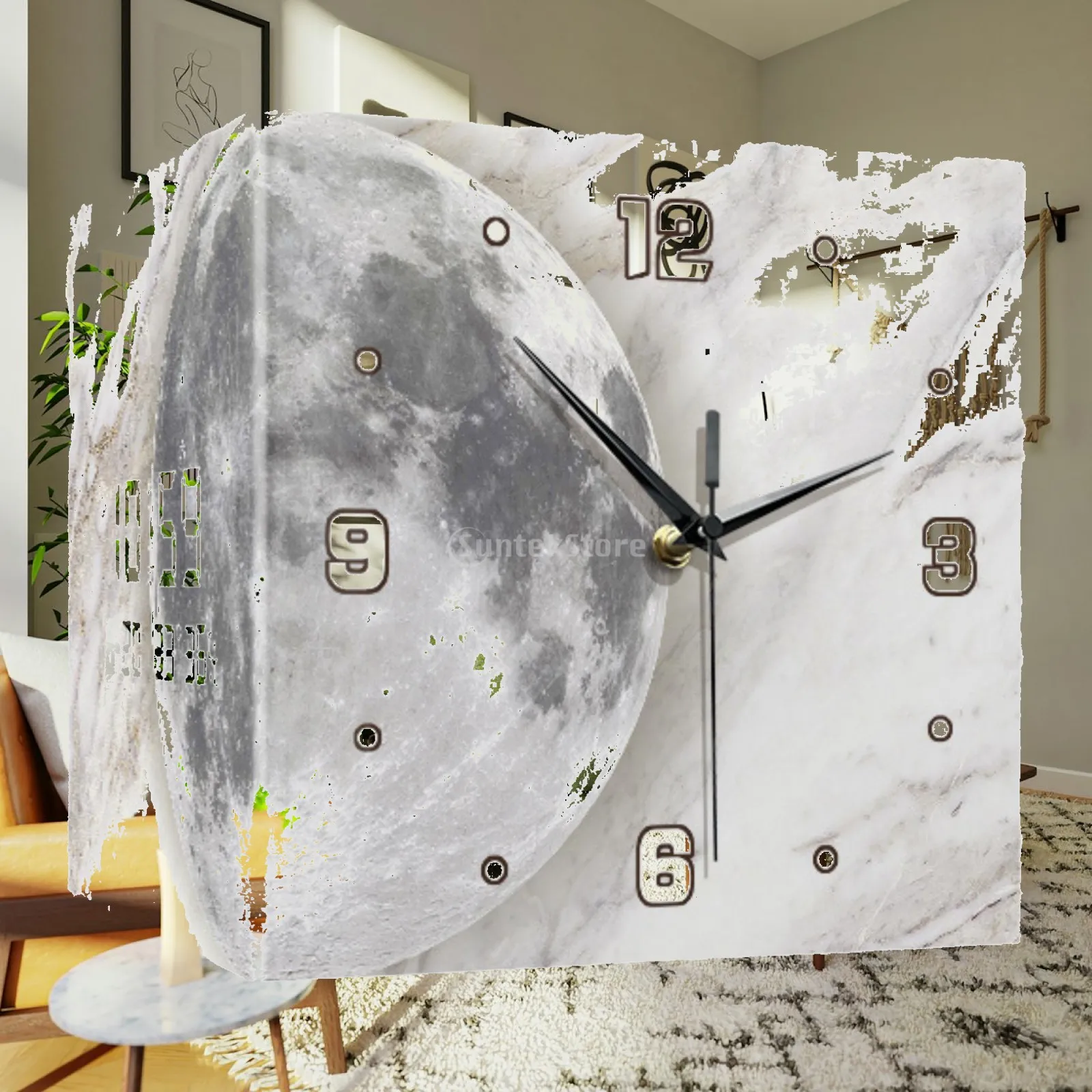 Silent Double Sided Corner Wall Clock Acrylic Modern Design Large Wall Mounted Clock for Farmhouse Dining Room