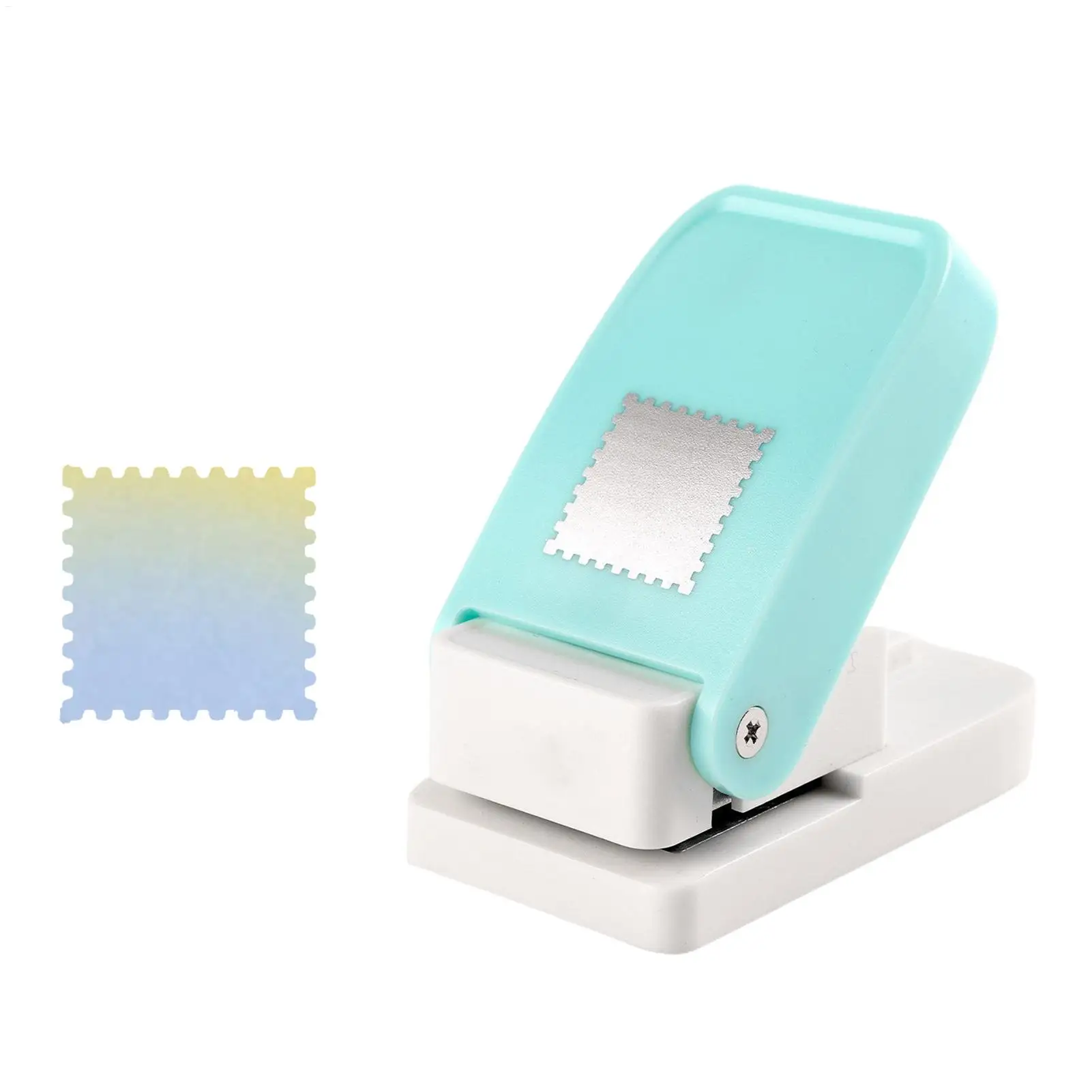 Square Rectangle Stamp Cutter Hole Punch Lever Action DIY Postage Stamp Shaped Paper Punch for Card Photo Making Journal Album