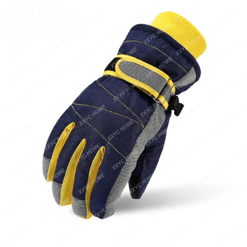 Ski Gloves Winter Thickened Cold Protection Cycling Waterproof Windproof Warm with Velvet Cotton Gloves