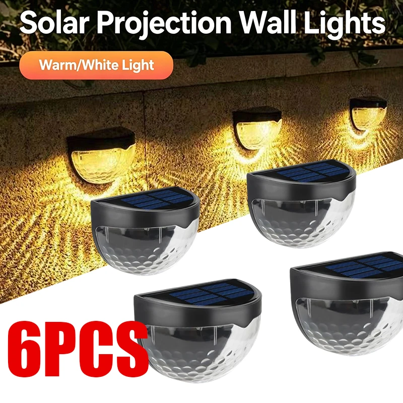Solar Lights Outdoor 6LED Semi-circular Wall Step Garden Layout Terrace Ambiance Decorated IP65 Waterproof Family Courtyard Lamp