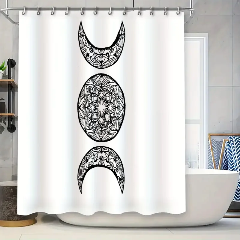 

Moon Phase Shower Curtain Celestial Decor Galaxy Space Bathroom Set Vintage Aesthetic Home Decor Artistic Tapestry Washable Fabr