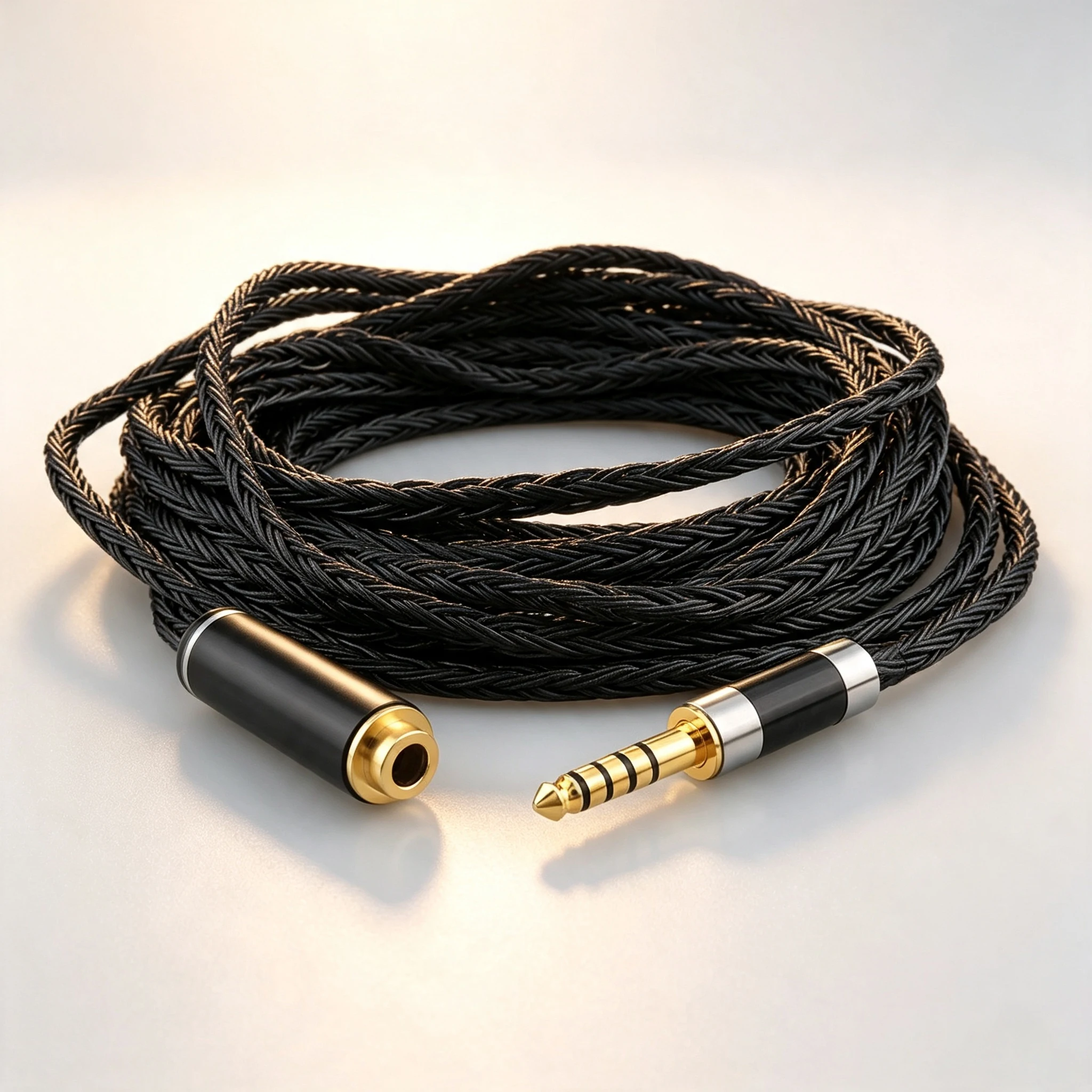 XLR 2.5mm 3.5mm 6.35mm 4.4mm Male to 4.4mm Female HiFi 16 Core OCC Silver Plated Black Headphone Earphone Extension Cable