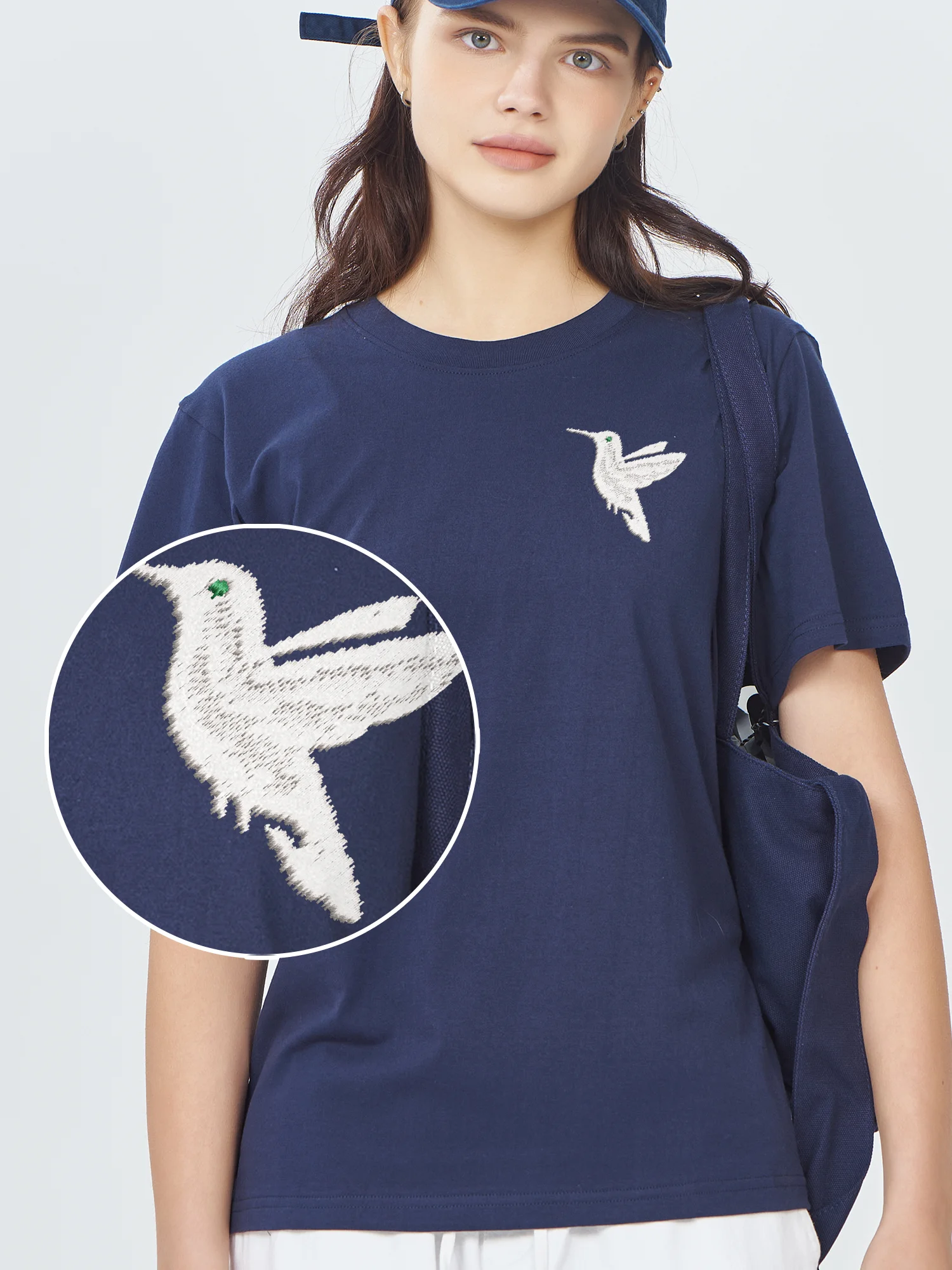 Flying Bird Embroidered T shirts Luxury Clothing Men High Quality Animal Embroidery Tshirts Graphic Cotton Short Sleeve