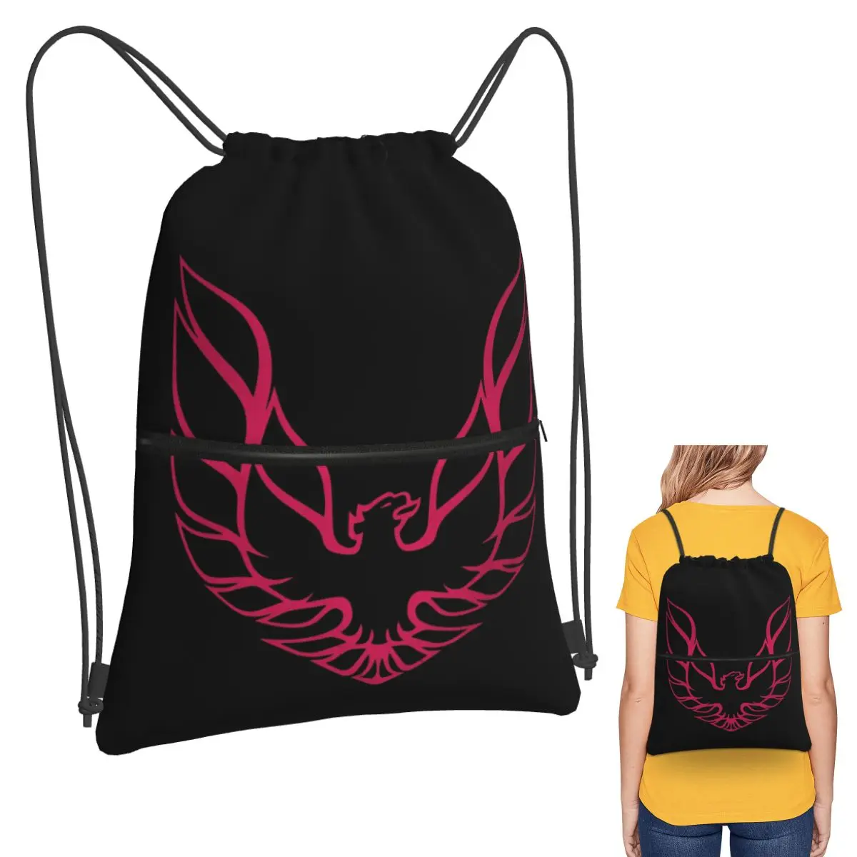 Zaini Dorati Trans Am Firebird Bandit, Borse Sportive Casual Con Coulisse E Tasche, Borse Per Libri Per Uomo E Donna, Per La Scuola-image