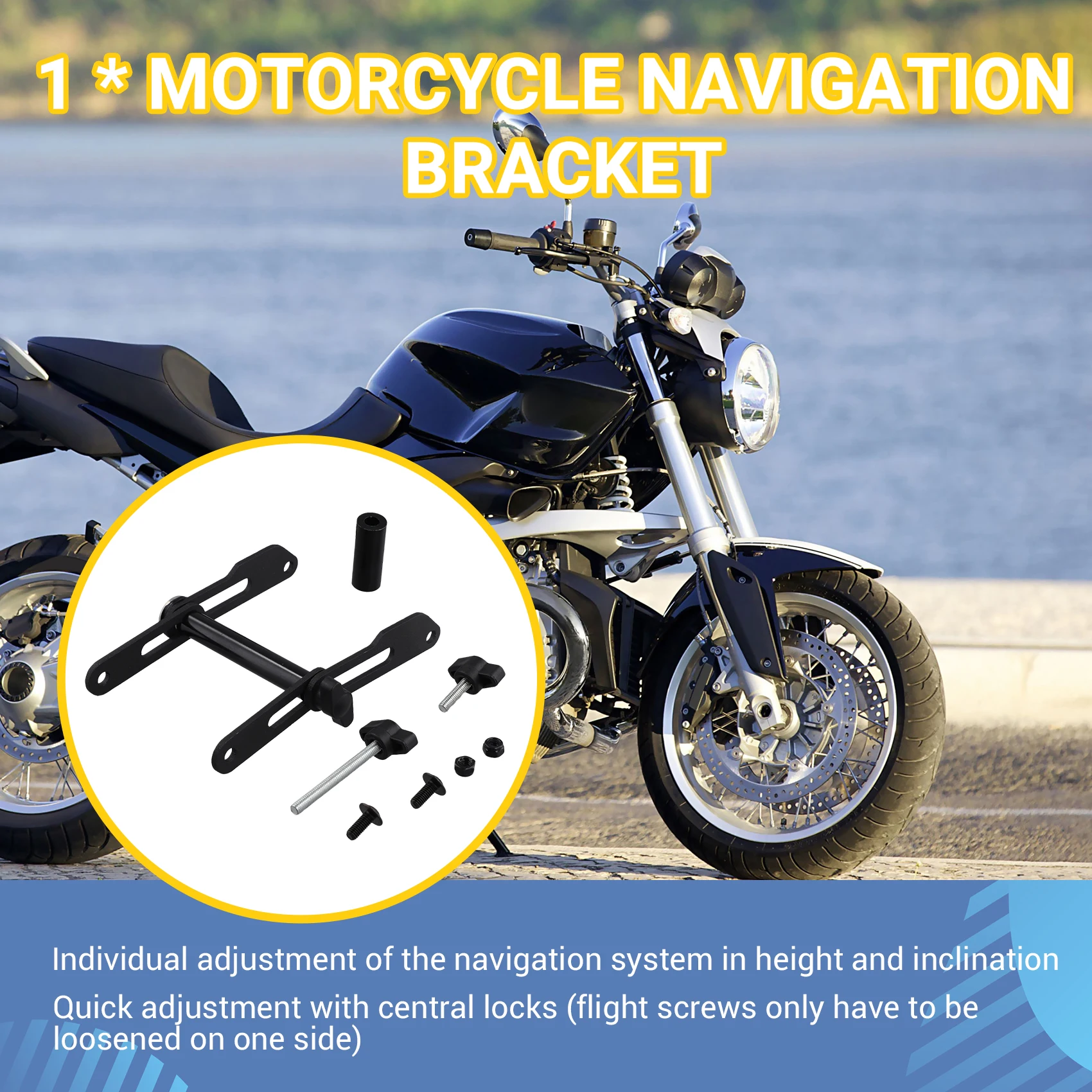 

Practical Motorcycle Adjustable Extend Handlebar Mobile Phone Navigation Bracket For BMW R1200R R1200RS R1250R R1250RS LC