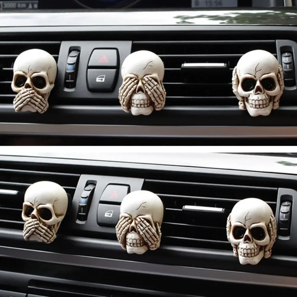 

Don't Listen,Don't Say,Don't Look Car Perfume Clip Pineapple Skull Aromatherapy Car Air Freshener Cartoon No Fragrance