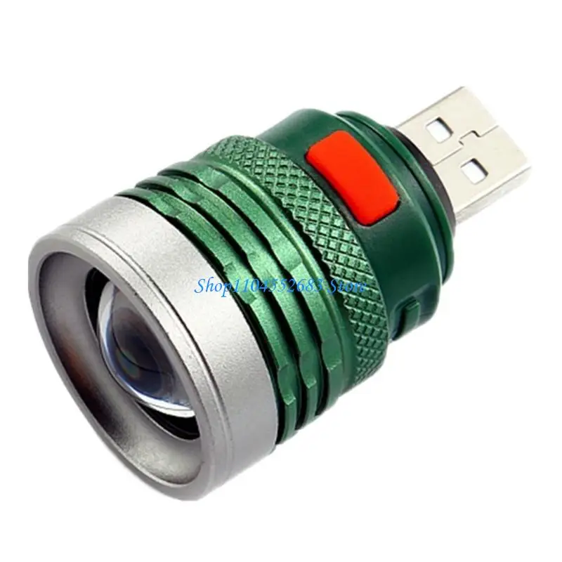 Y6GD Bright Portable USB Flashlight Mini 3 Modes USB Zoomable-Flash-Light Torch