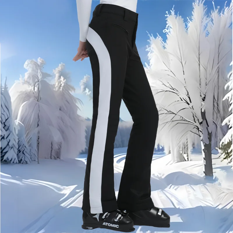 Winter Women Ski Pants 2025 New High Elasticity Warm Skiing Trousers Outdoor Windproof Waterproof Sports Snowboarding Pants