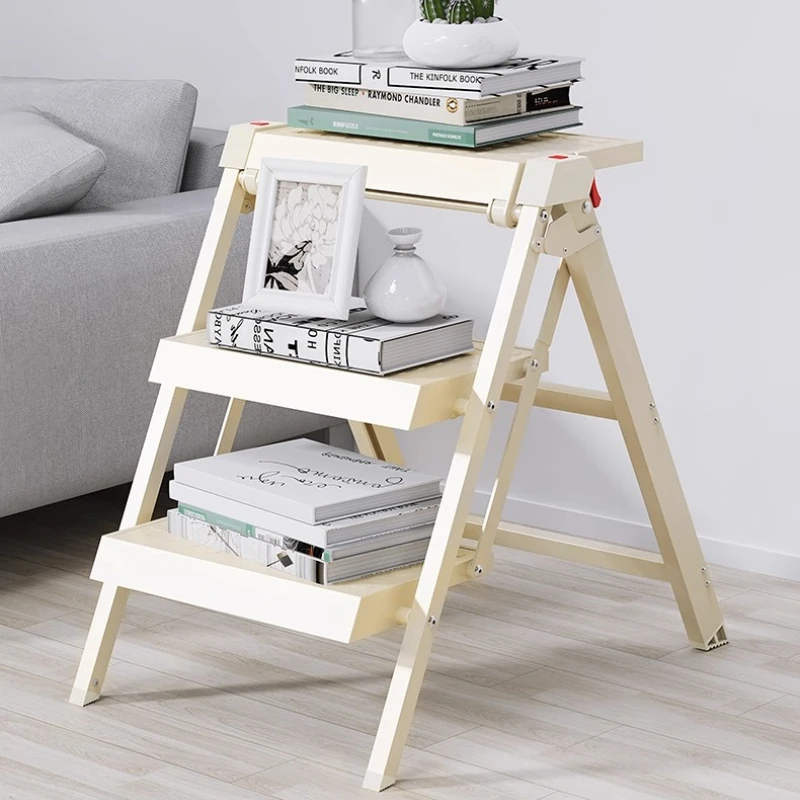 Portable 4-Step Telescoping Folding Ladder Multi-Functional A-Frame Ladder Retractable Climbing Stairs Compact Kitchen Furniture