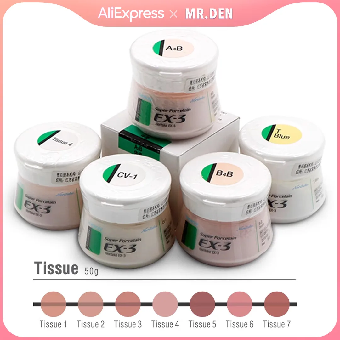 1pc MR DEN Dental Restorative Metal Porcelain Powder Noritake EX-3 Special Body Tissue 50g for Dental Restorations