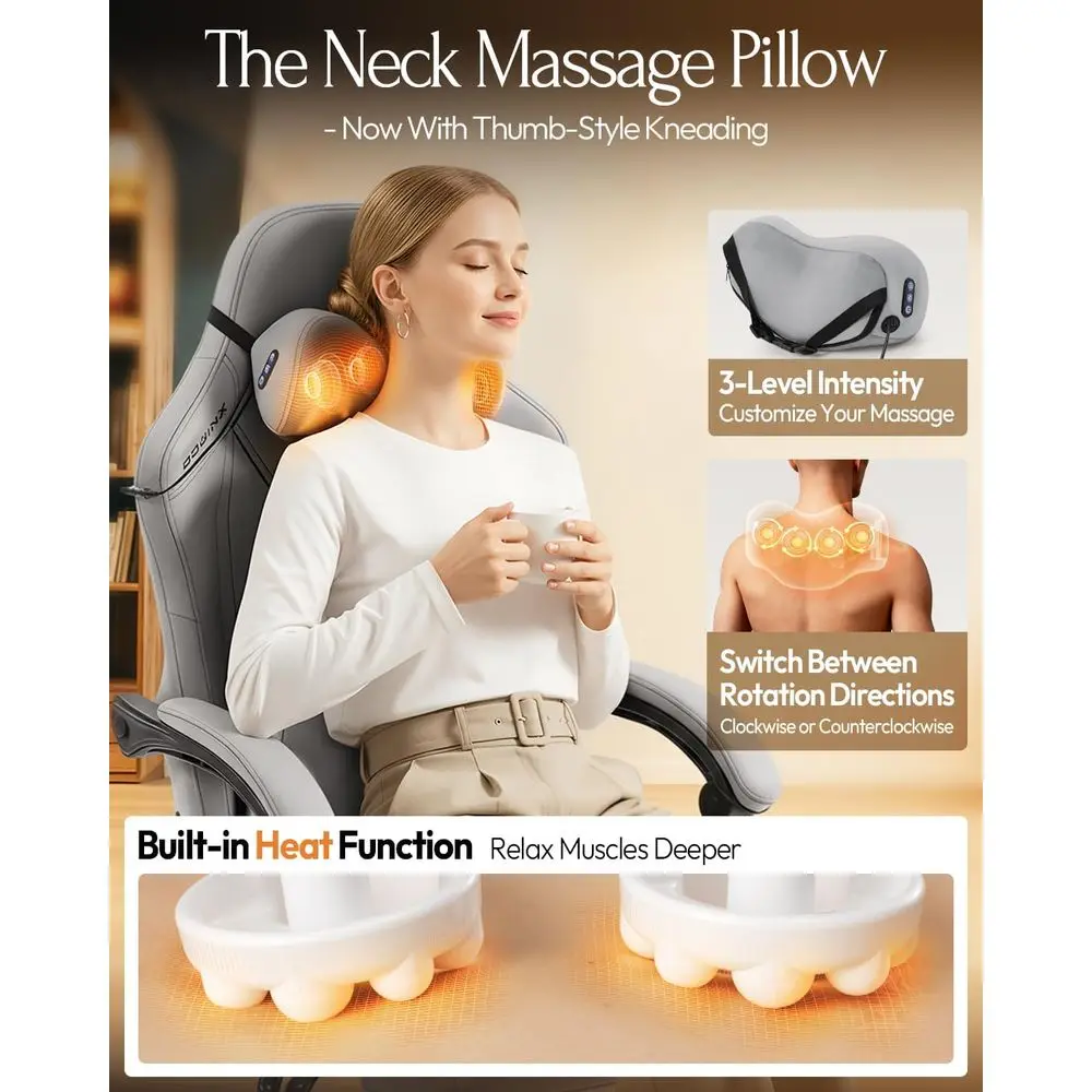 Silla ergonómica para juegos con respaldo alto y masaje de cuello Shiatsu, soporte lumbar, altura ajustable y cuero cómodo para el hogar