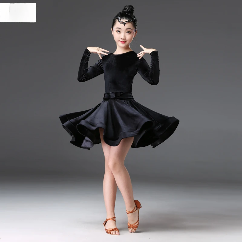 Young Children's Latin Dance Dress Costumes Girls' Practice Clothes Competition Dance Skirts Professional Performance 2025