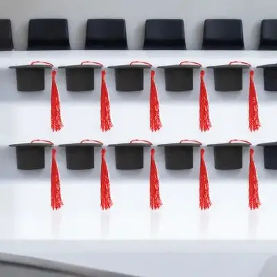 

10pcs Mini Graduation Hat Cake Decor For Graduation Party Dessert Topper Lightweight Resin Craft Ornament Desktop Photography