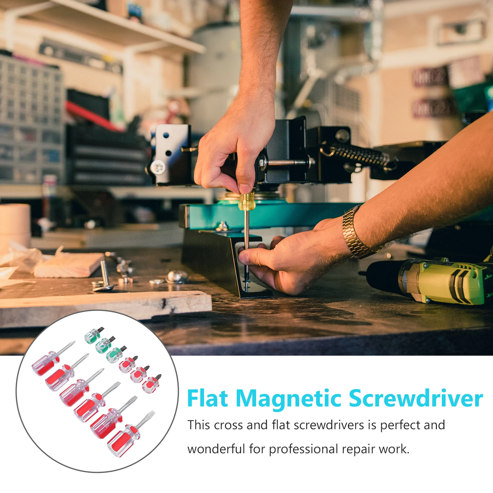 

12pcs Screwdriver Set Mini Magnetic Repair Tools Flat Cross Crystal Bit Precision H Tool Multi Purpose Household