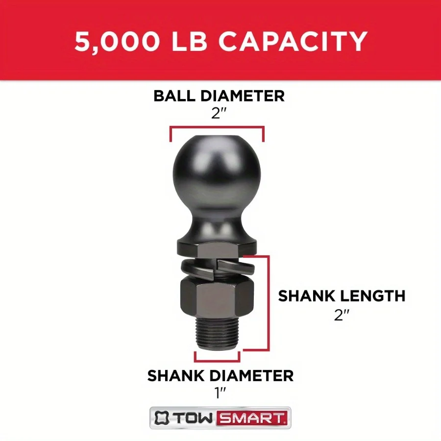 كرة وصلة 2 بوصة × قطر ساق 1 بوصة × طول عرقوب 2 بوصة 5000 رطلاً، يتصاعد مباشرة في قارنة توصيل مقطورة مقطورة مقاس 2 بوصة