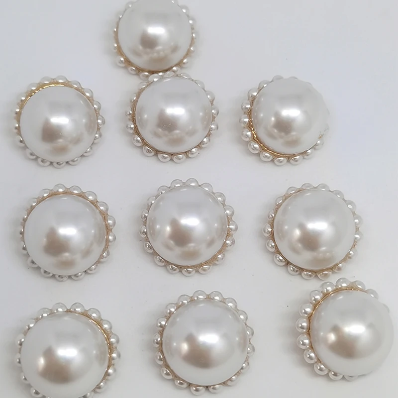 18MM Luxury Big Pearl Buttons For Crafts Sewing Notion Supliers Vintage Elegant Button Up Sewing Accessories Decorative Sew DIY