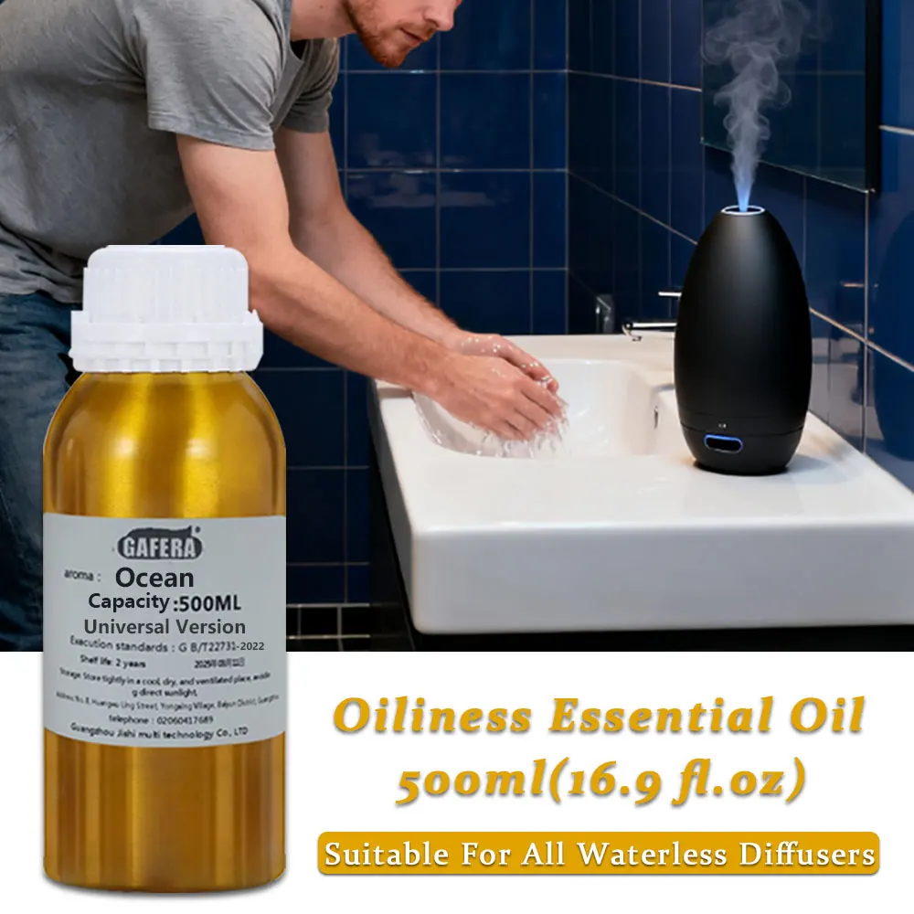GAFERA 500ml (16.9 fl.oz) Ocean Essential Oils - For All Waterless Diffuser, Hotel Toilet Diffuser Supplement Aromatherapy Oil