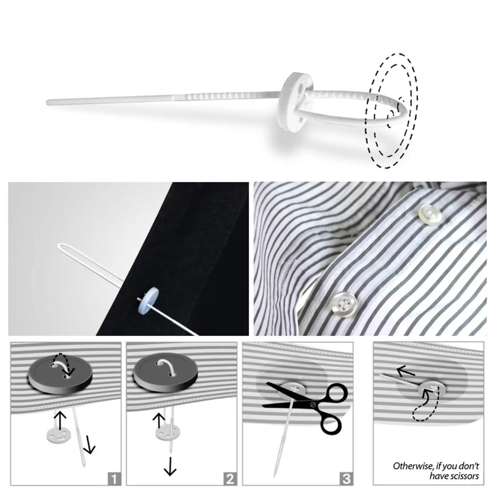 Needleless Button Repair Tool Kit No Sew Quick Fix Hand Tool for Shirts Coats Jackets Fabric Buttons