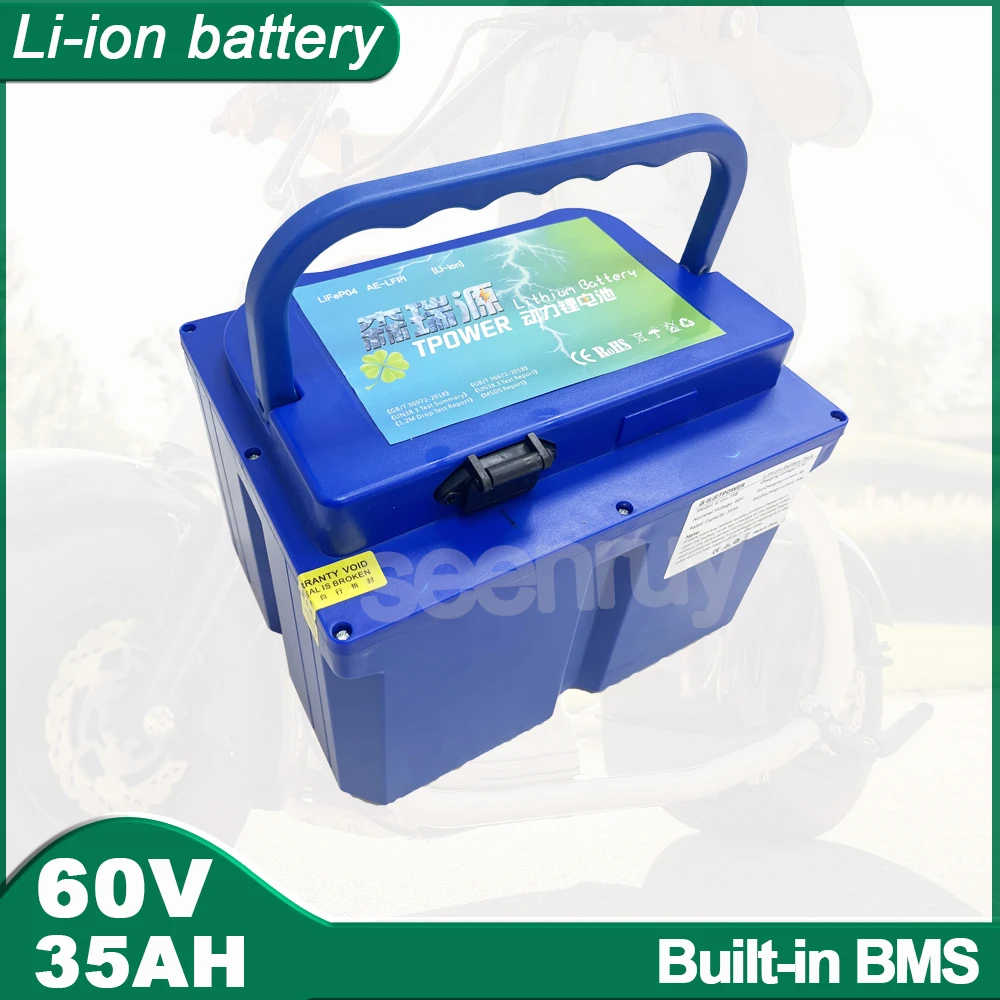 60V 35AH Li-ion Ploymer Built-in BMS Lithium Battery For RV Tricycle Power Bank Bicycle Electronic Trucks