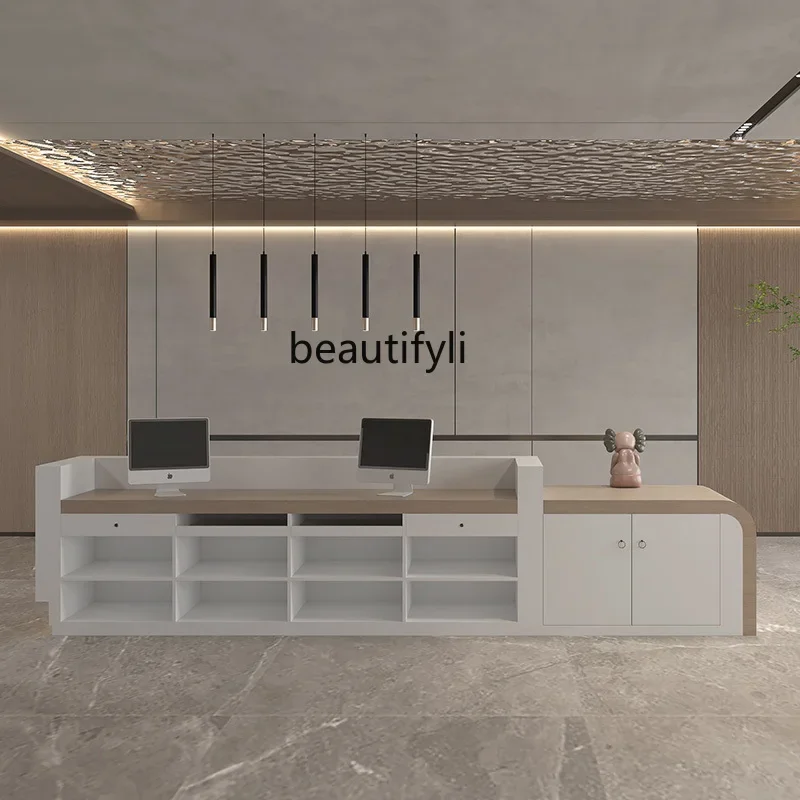 Company Reception Desk Training Reception Desk Clothing Store Cashier Cosmetology Shop Bar Company Hotel Reception Counter