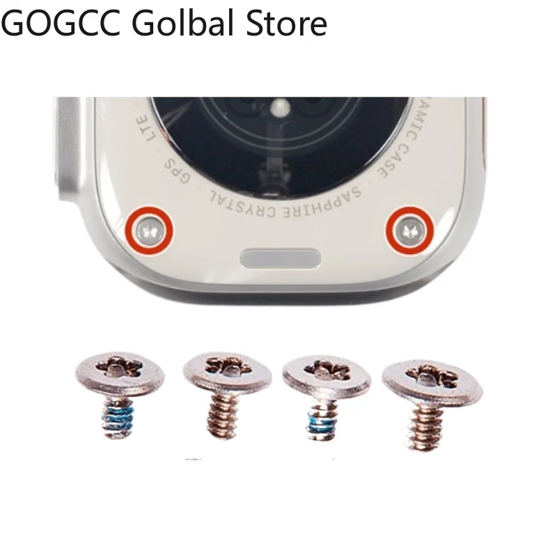 

4Pcs Screw Repair For Apple Watch Series Ultra 1 2 49MM 9 10 S9 Battery Back Cover Glass Case Housing Replacement Screws Kits