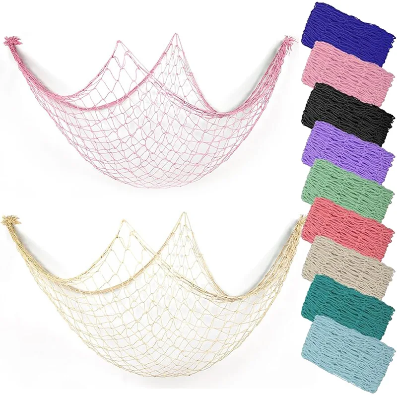 New Design Simplicity Fishing Net Decoration With Seashell Beach Theme Decoration Party Family Bedroom Wall Mounted Fishing Net