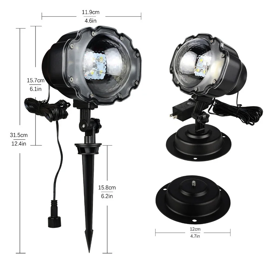 Christmas Snowfall Projector Lights Outdoor Snowflakes Projector Lights Waterproof Snow Flurries Landscape Spotlight with Remote