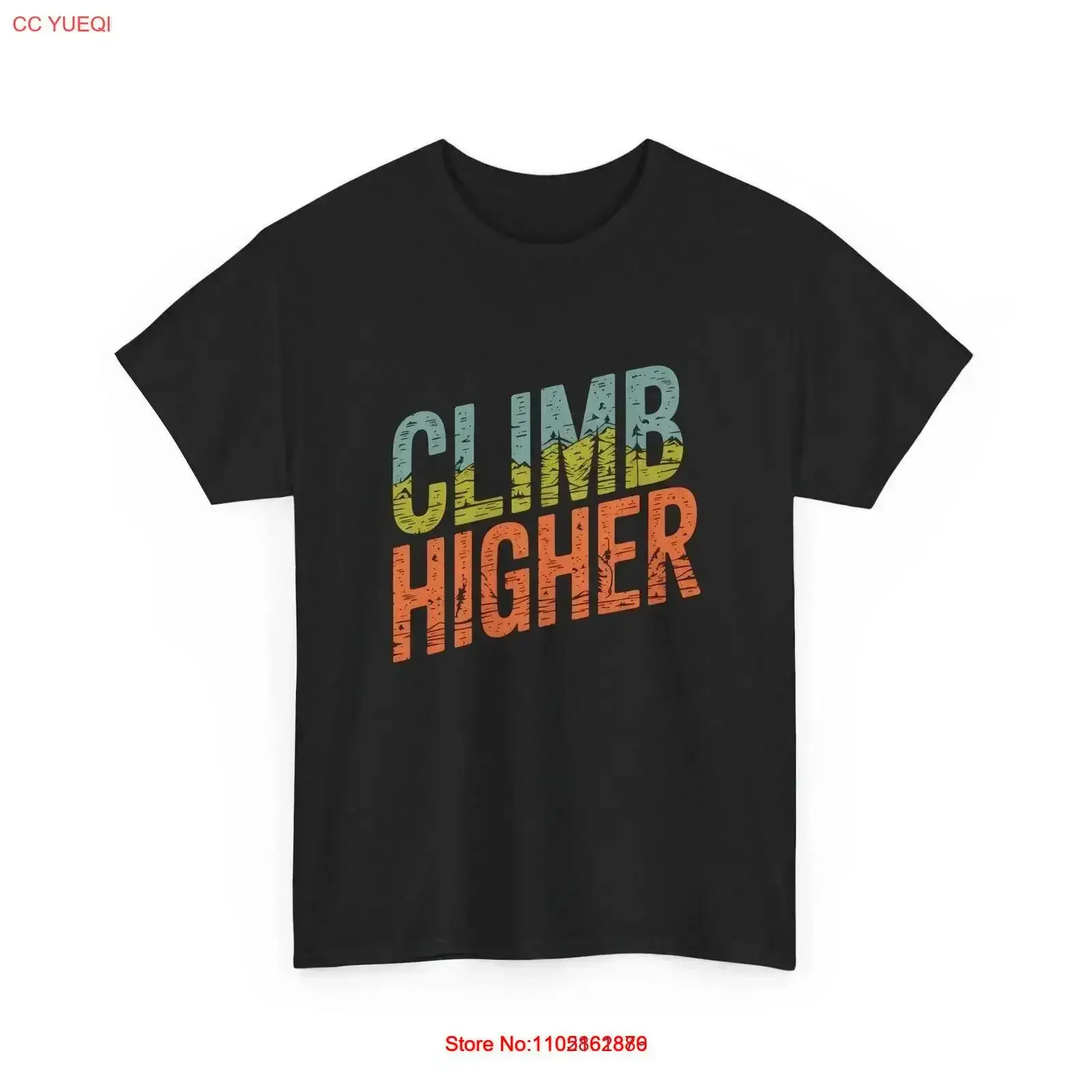 Climb Higher Outdoor Adventure T Shirt Hiking Mountain vintage Washed fashion Slightly Comfortable Breathable graphic vintage