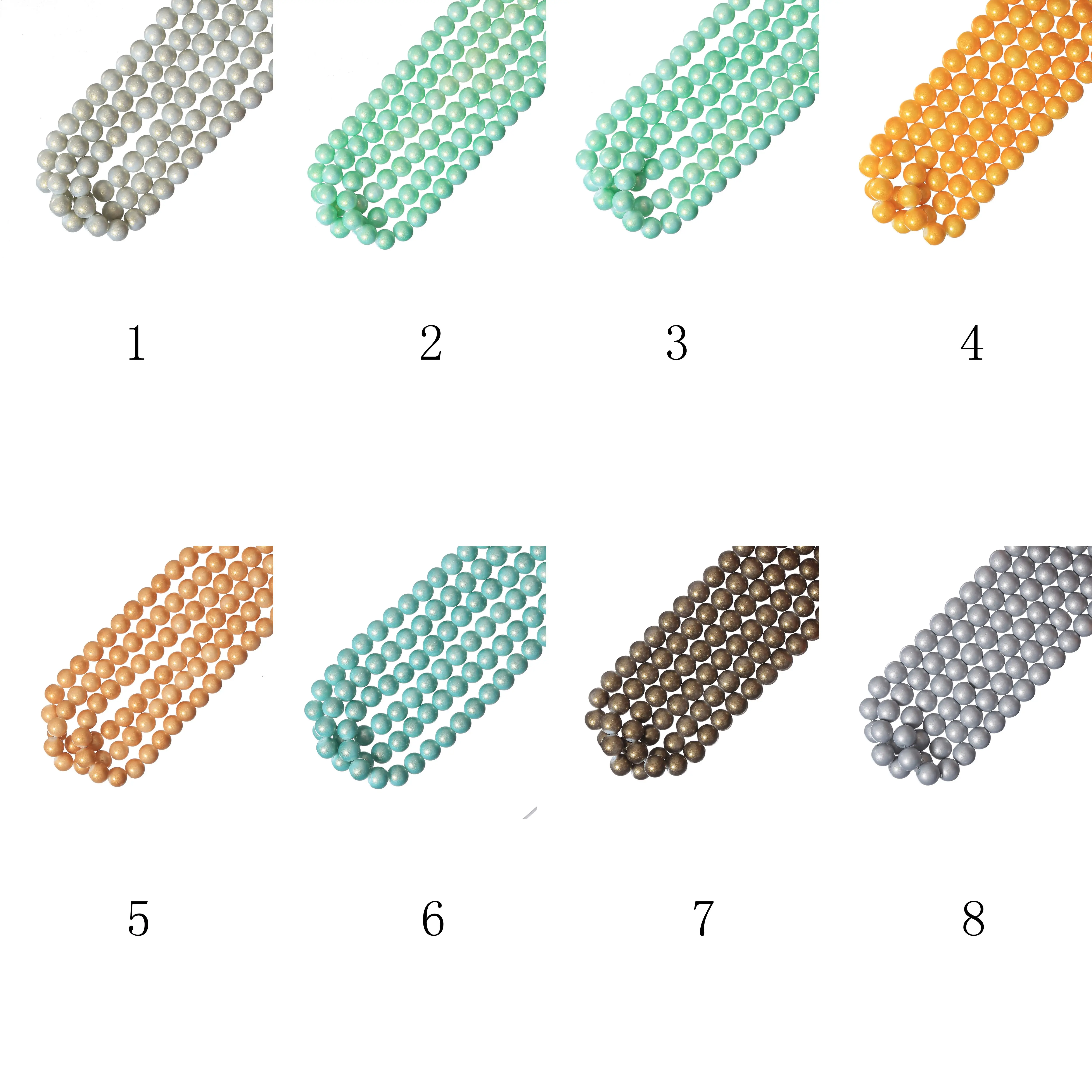 

240pcs 10mm Pearly-lustre Glass Beads for DIY Bracelet Bangle Making 8 Sorts of Colors Could To Choose