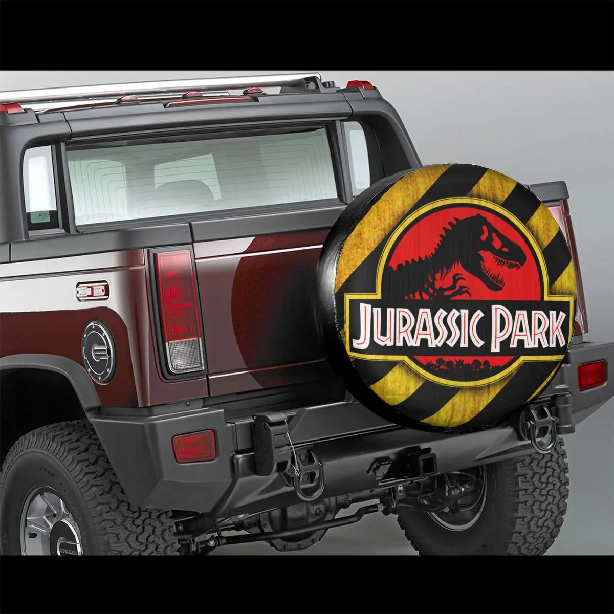 Jurassic Park Logo Yellow Spare Tire Cover for Giant Dinsaur Car Wheel Covers 14