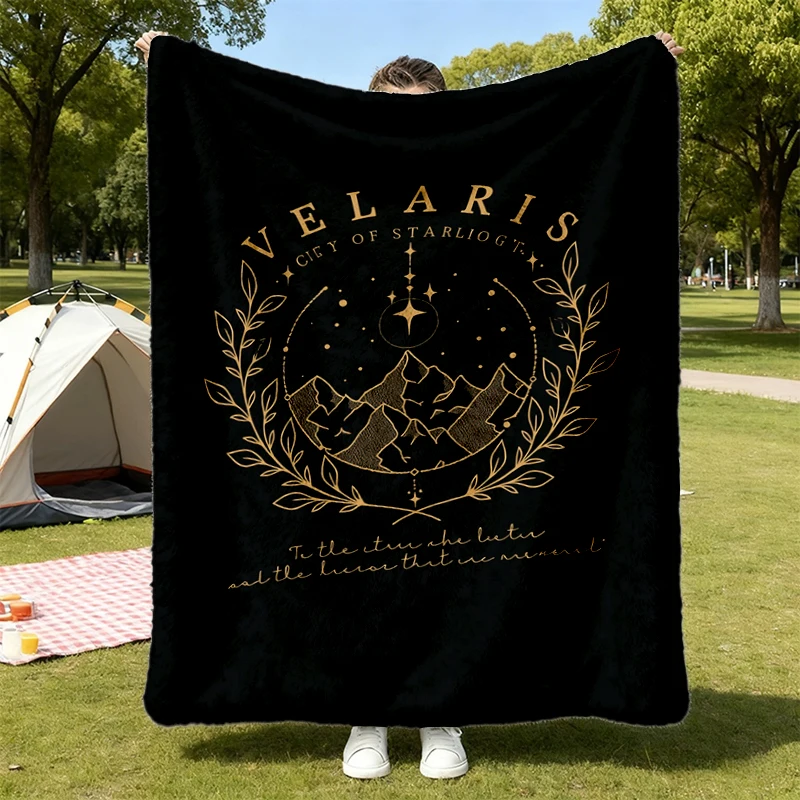 Velaris Flannel Blanket, Court of Thorns and Roses Flannel Blanket, Night Court ACOTAR Bookish Flannel Blanket