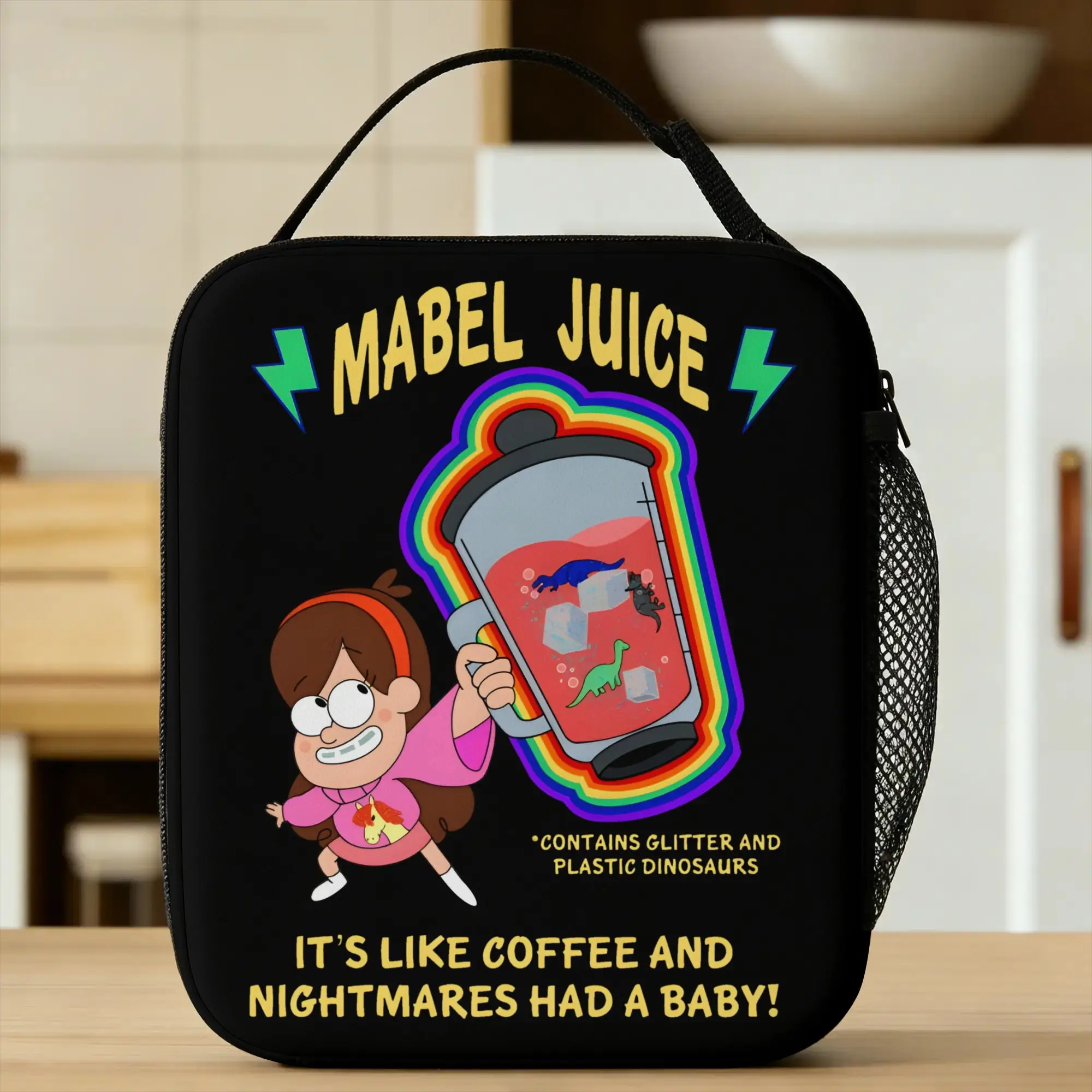 Mabel Juicing Lunch Bag For Men G-Gravity Falls Lunch Box Aesthetic Office Cooler Bag Portable Waterproof Thermal Tote Handbags