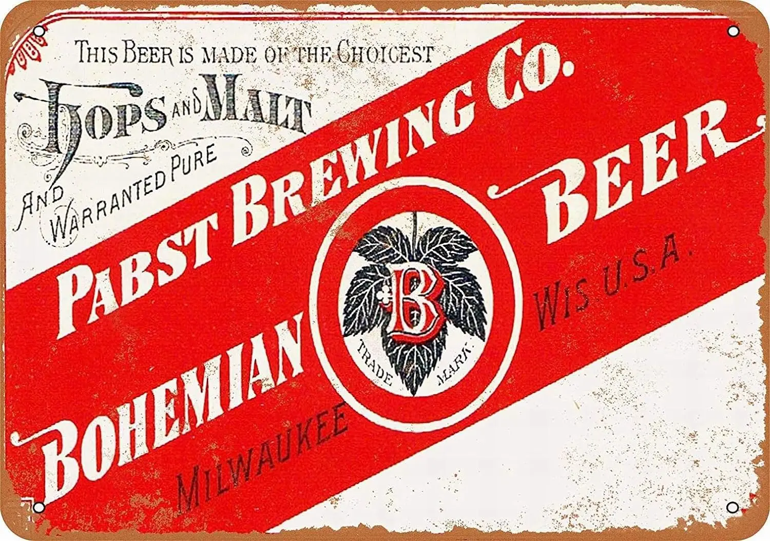 8x12 металлический знак-АТС богемное пиво-ВИНТАЖНАЯ фотография