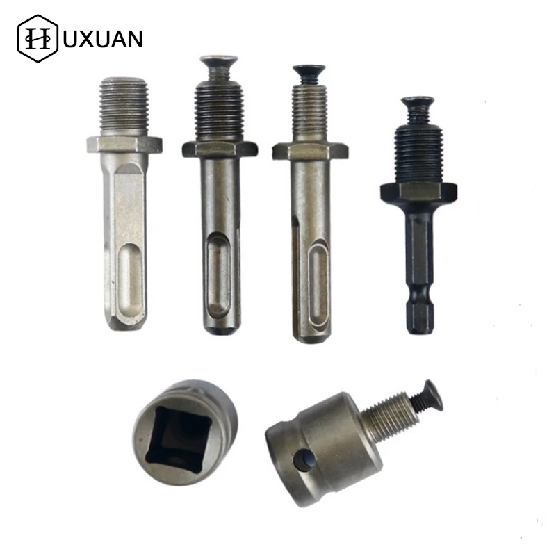 【W】Drill Chuck Quick Change Adapter 1/2 3/8 Thread Impact Wrench Conversion SDS-Plus Hex Socket Square Female Adapter