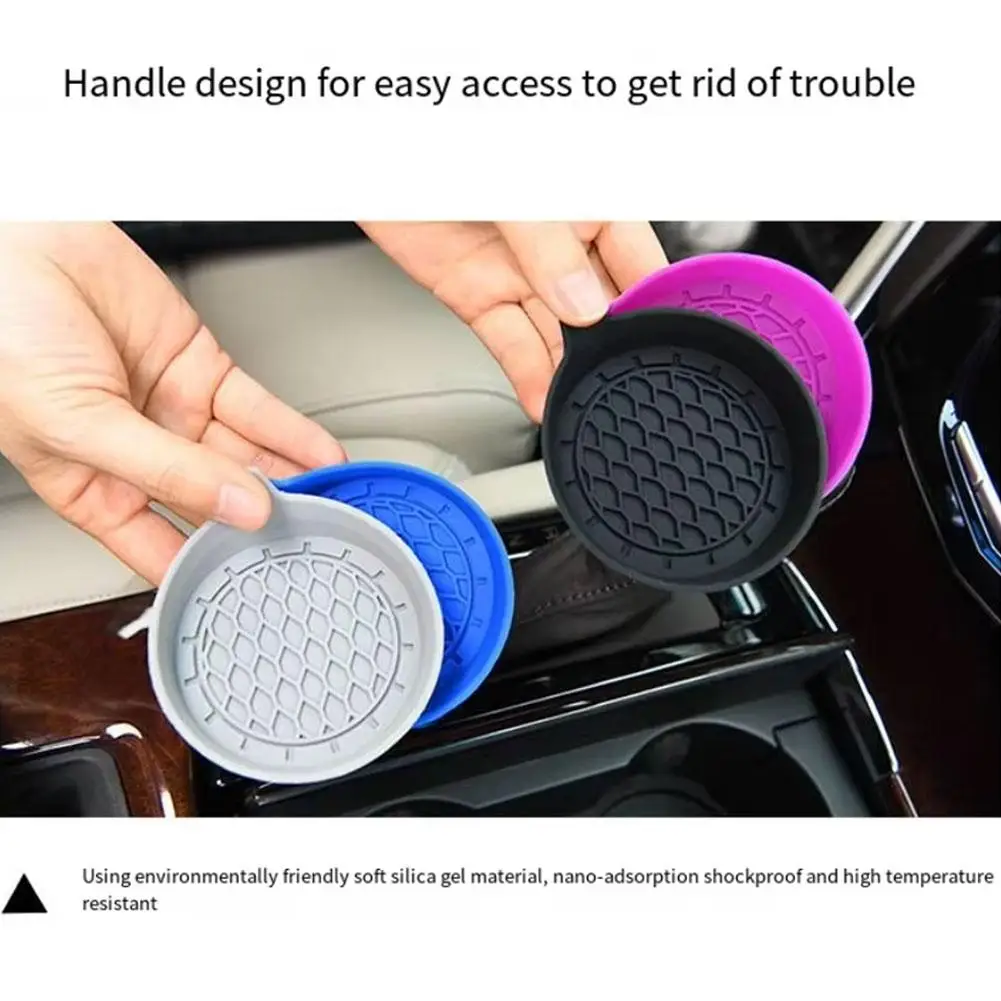 NEW High-end 2PCS Car Cup Holder Non-slip Insert Coaster Waterproof Sift-Proof Car Cup Holder Silicone Insulation Drink Mat