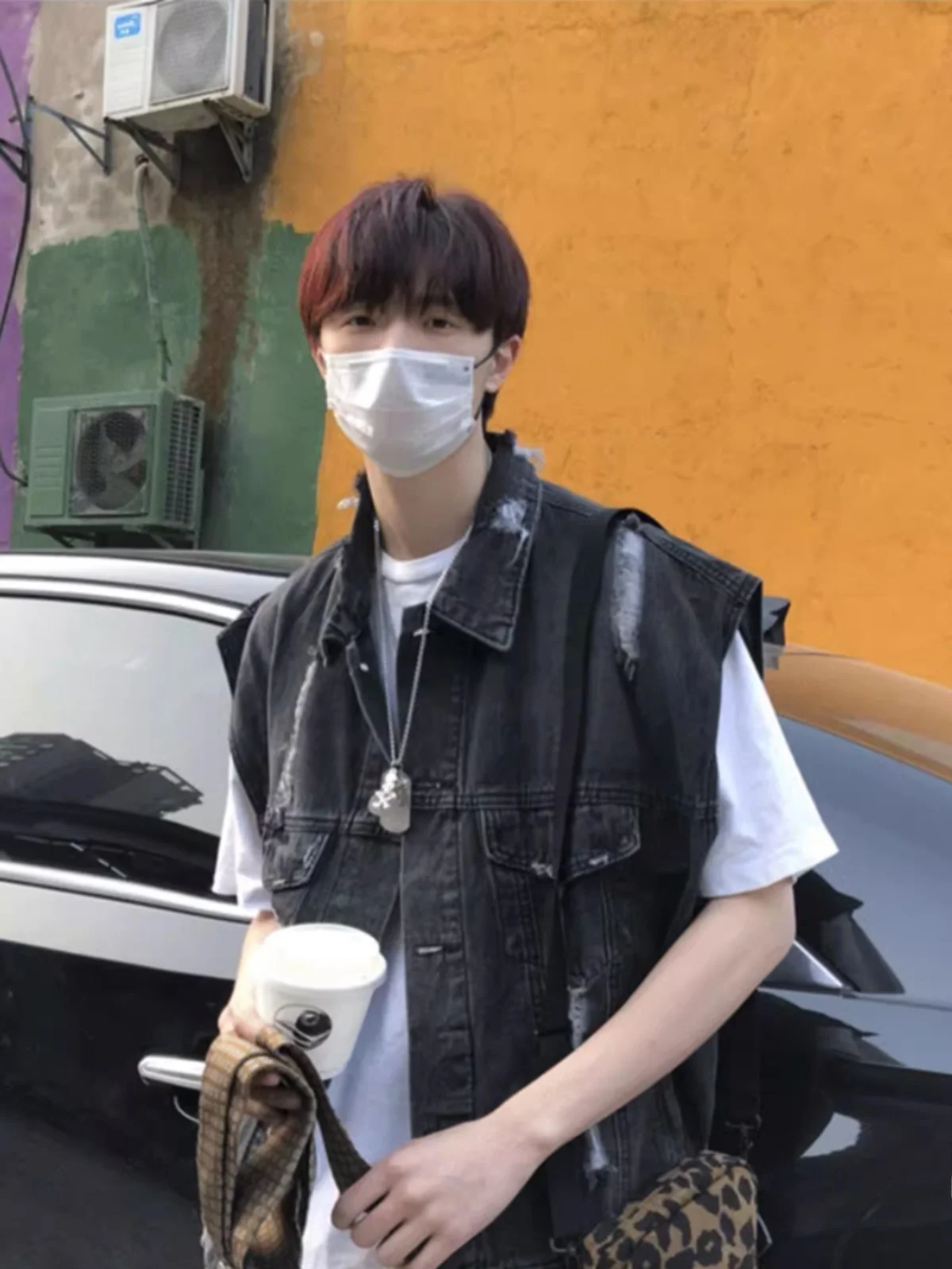 

Мужской джинсовый жилет American Sle: летний, модный, с подплечниками, с воротником, рабочая одежда, верхняя одежда