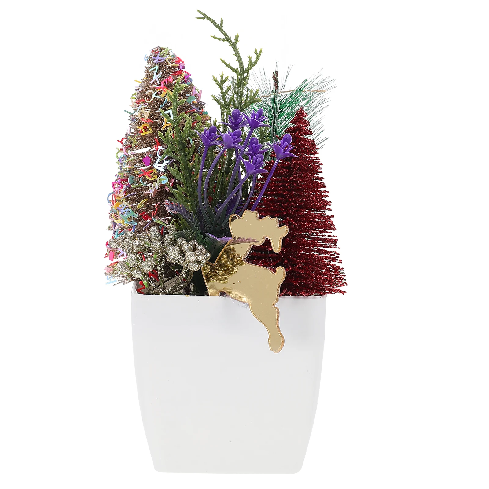 

Simulated Potted Decoration Plants Outdoor Christmas Desktop Artificial Flower Bonsai Ornament Small Fake Home Festival