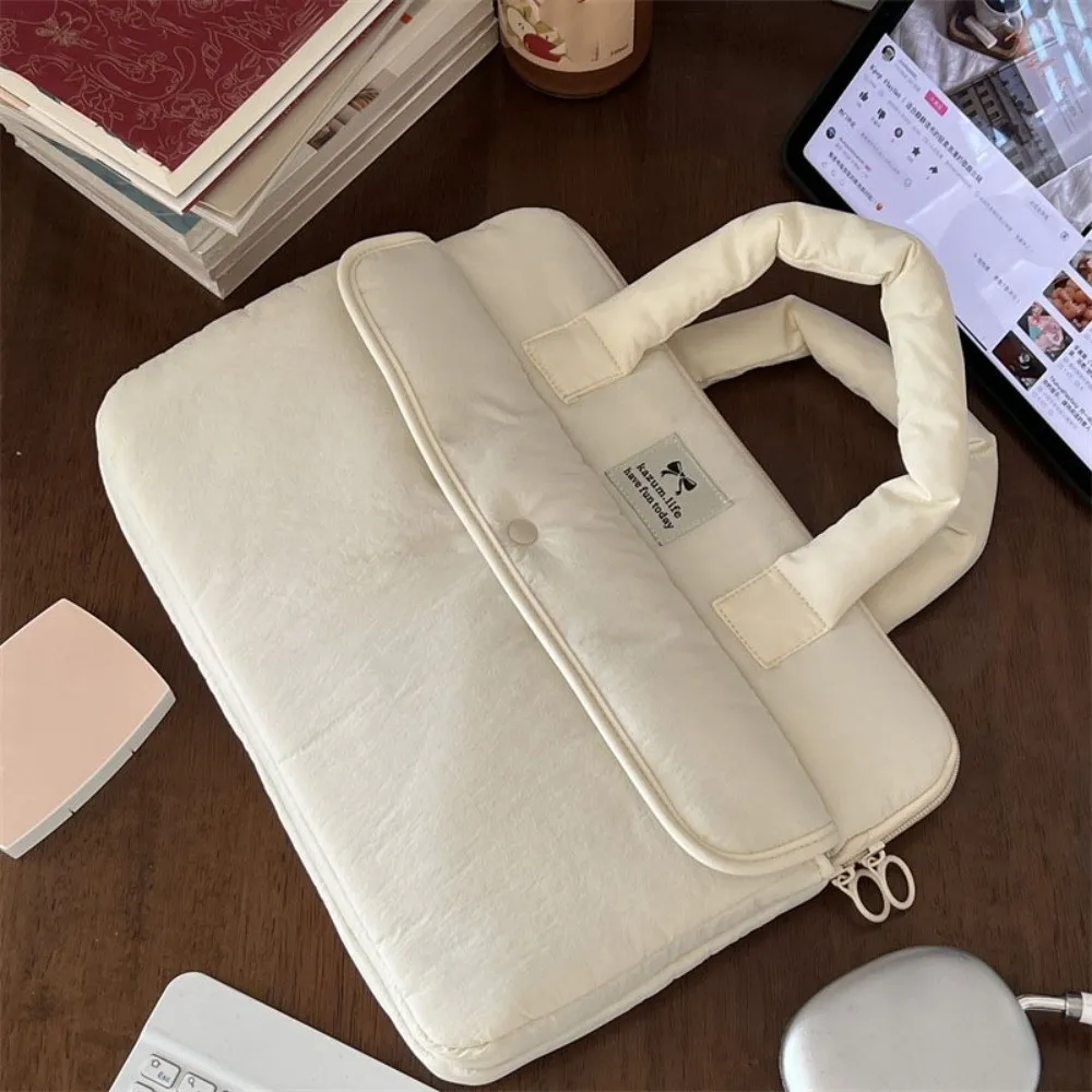 Handbags 15.6inch Portable Laptop Bags with Handle Bow Laptop Case Lightweight Soft Material Notebook Sleeve Business Briefcase