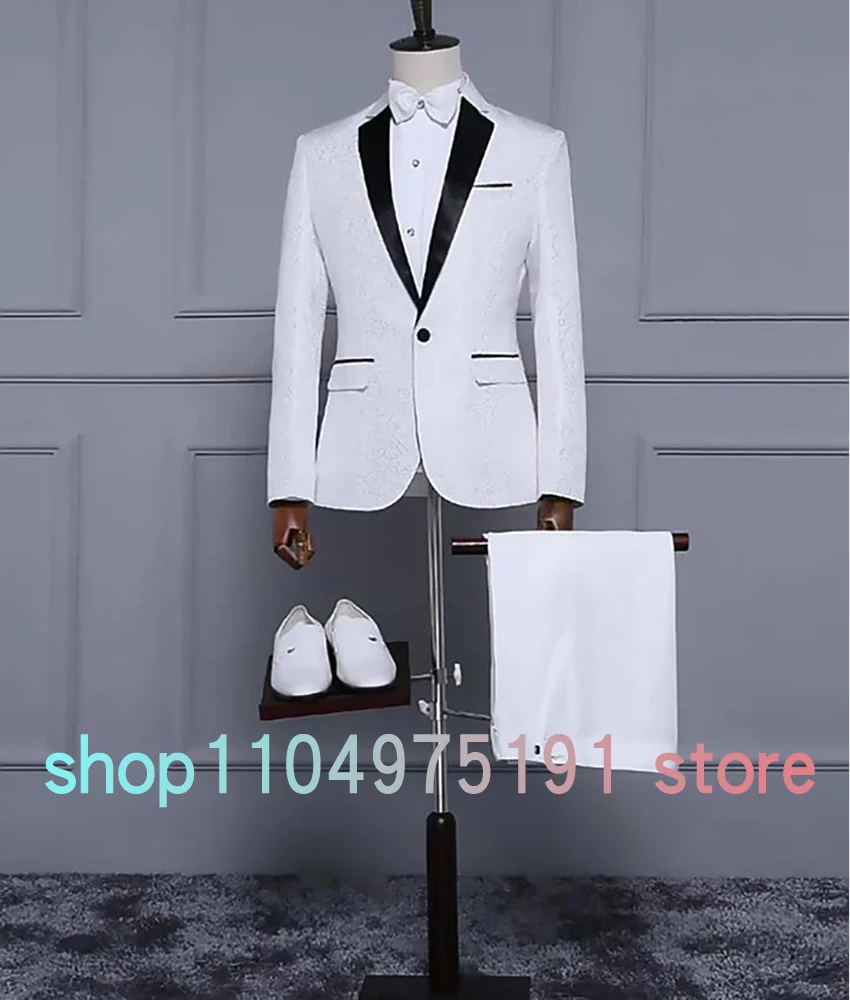 Graceful Embroidered wedding men's suit Delicate 2-piece Men's Suit ( Blazer+Pants ) Men's Stage Costume Homecoming Gowns