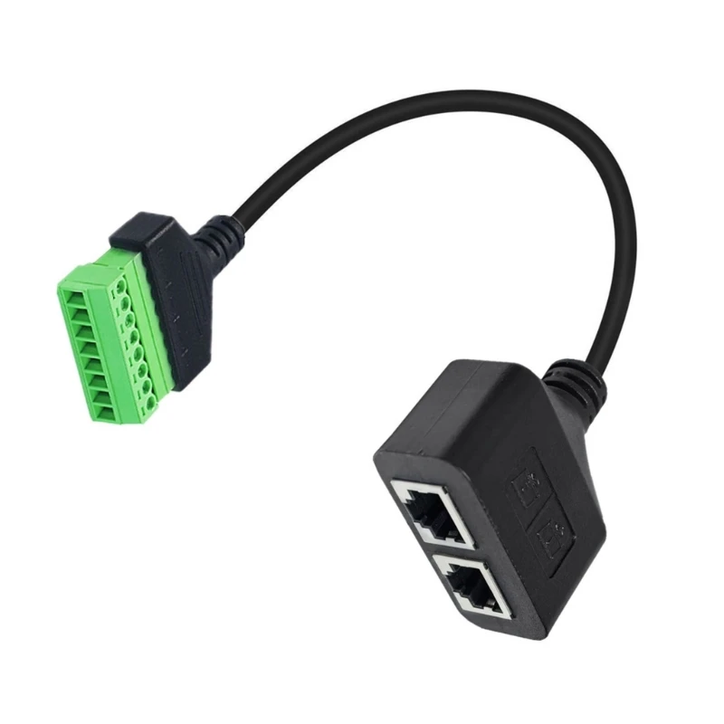 Y5H RJ45 Cat6 8P8C Female to 8Pins Screw Terminal Adapter for Cat5/6/7 Ethernet Extension and CCTV DVR Networking Connection