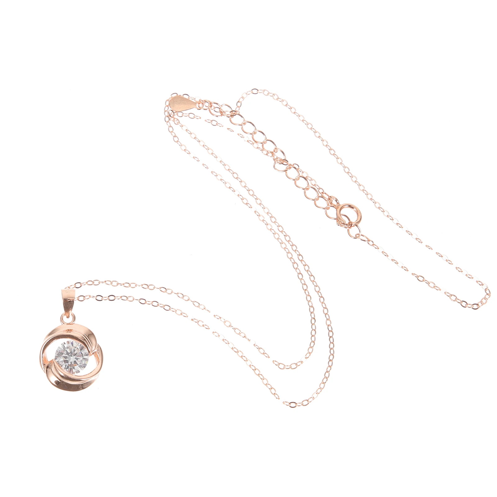 

Rose Zircon Jewelry Choker Charm Creative Pendant Choker Charm Necklace Simple Chain Everyday Wear Transparent