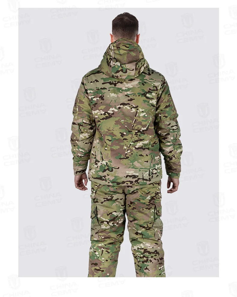 Men's Thermal Heat Reflective Camo Tactical Jacket Winter Military Hard Shell Windproof Durable Insulated Coat for Outdoor