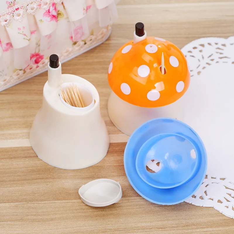 New Mushroom Toothpick Box Toothpick Container Toothpick Bottle Creative Cute Press Type Automatic Toothpick Box