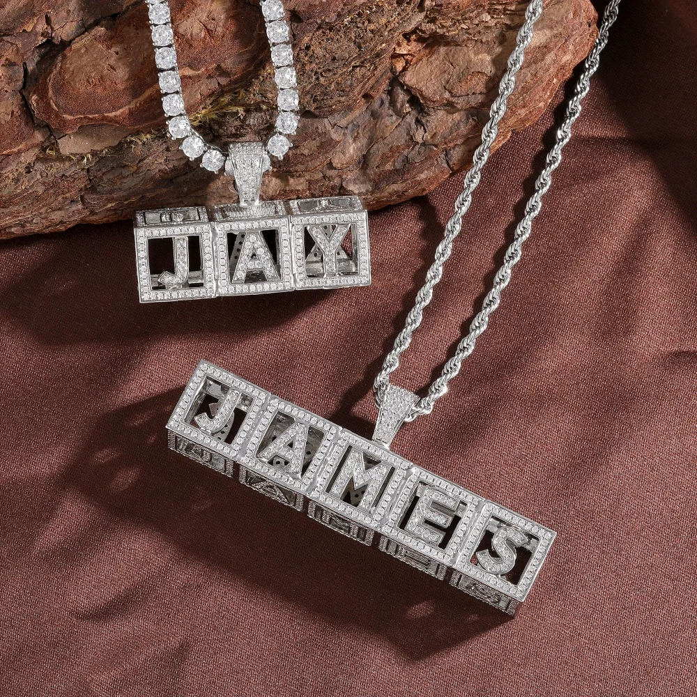 

ICEC Iced Out Cube квадратная буквенная подвеска на заказ, индивидуальная табличка с именем в виде игральных костей, инкрустированная CZ, очаровательное уличное ювелирное изделие в стиле хип-хоп, подарок для мужчин