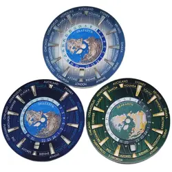 33.5mm NH35 Watch Dial Green Blue Dial Green Luminous 6 o'clock Crown Date Window fit NH35 Movement