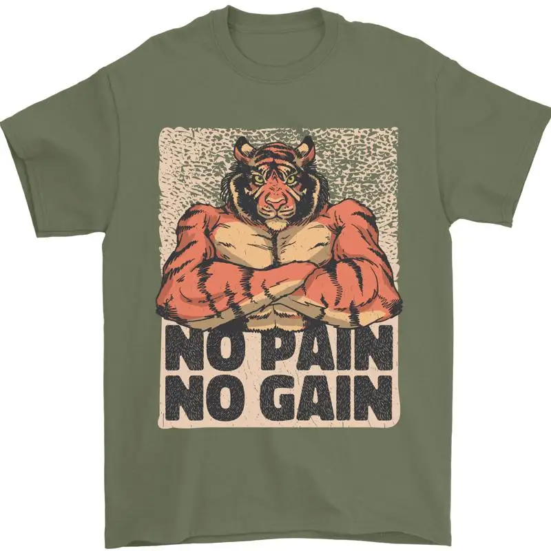 تي شيرت رجالي للتدريب بدون ألم من Gym Tiger 100 قطن